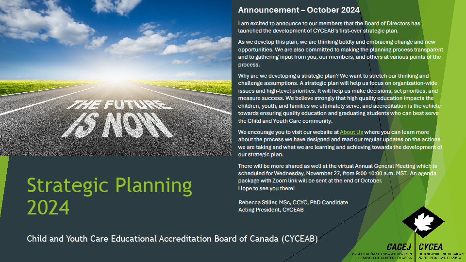 Document describing the strategic planning process